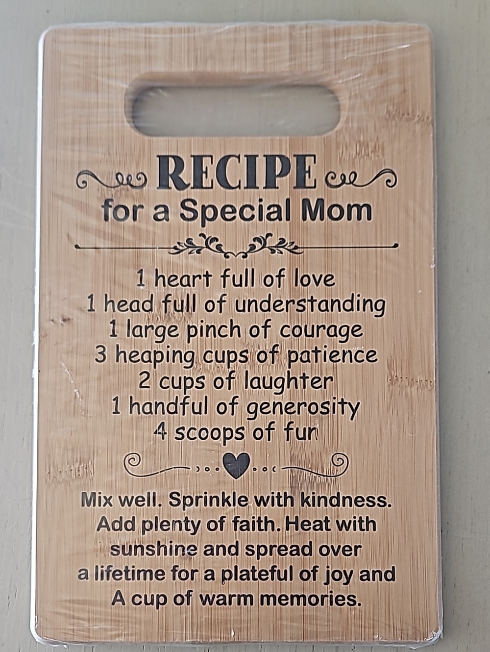 Recipe for a Special Mom Bamboo Decorative Cutting Board - Natural
